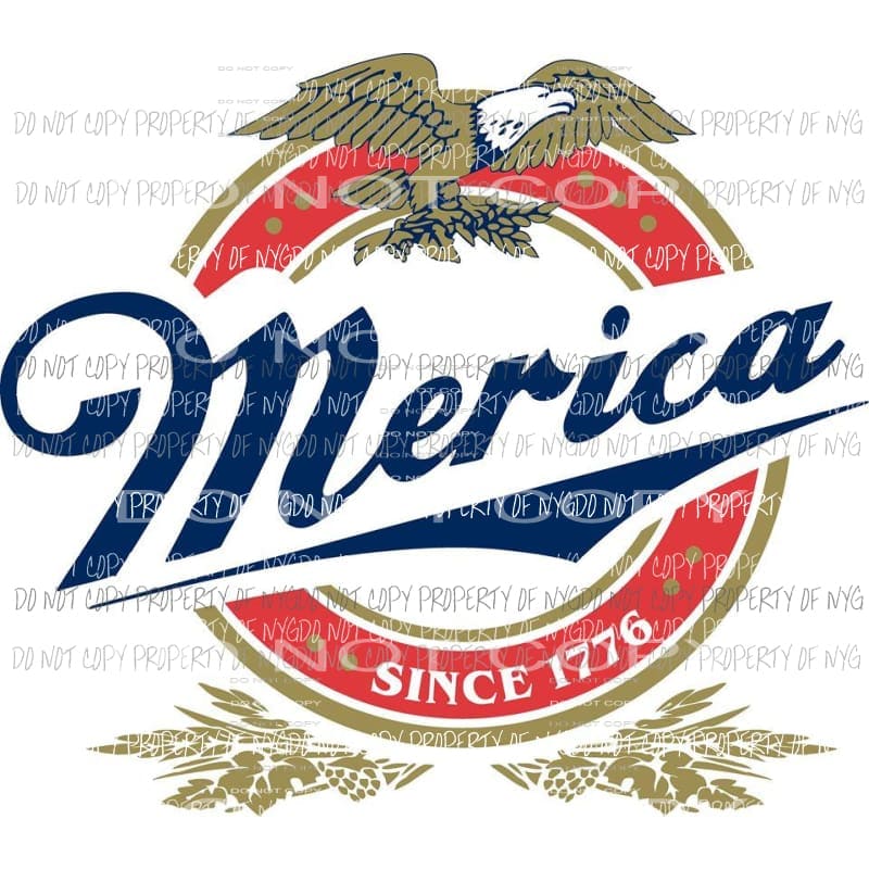 Merica Since 1776 eagle red white blue Sublimation transfers Heat Transfer