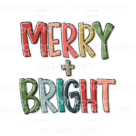 Merry and Bright #1680 Sublimation transfers - Heat Transfer