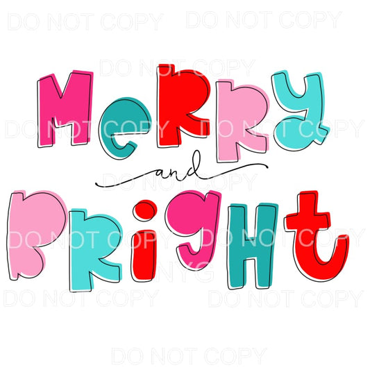 merry and bright # 192 Sublimation transfers - Heat Transfer