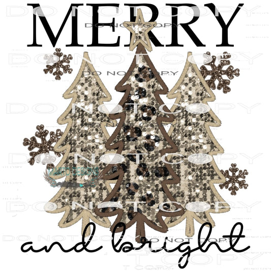 Merry And Bright #7431 Sublimation transfers - Heat Transfer