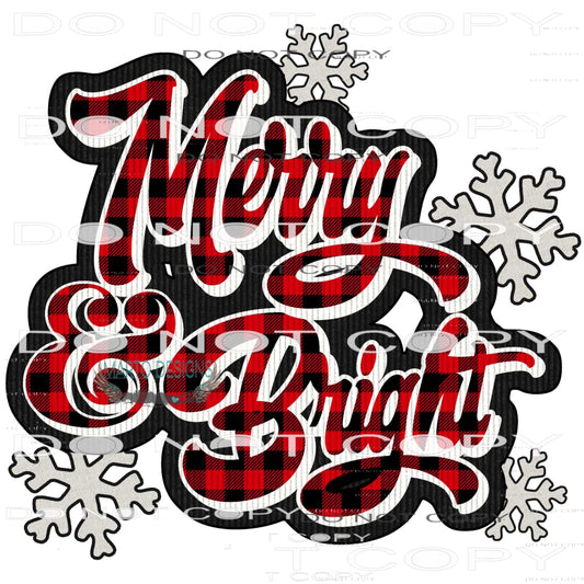 Merry And Bright #7481 Sublimation transfers - Heat Transfer
