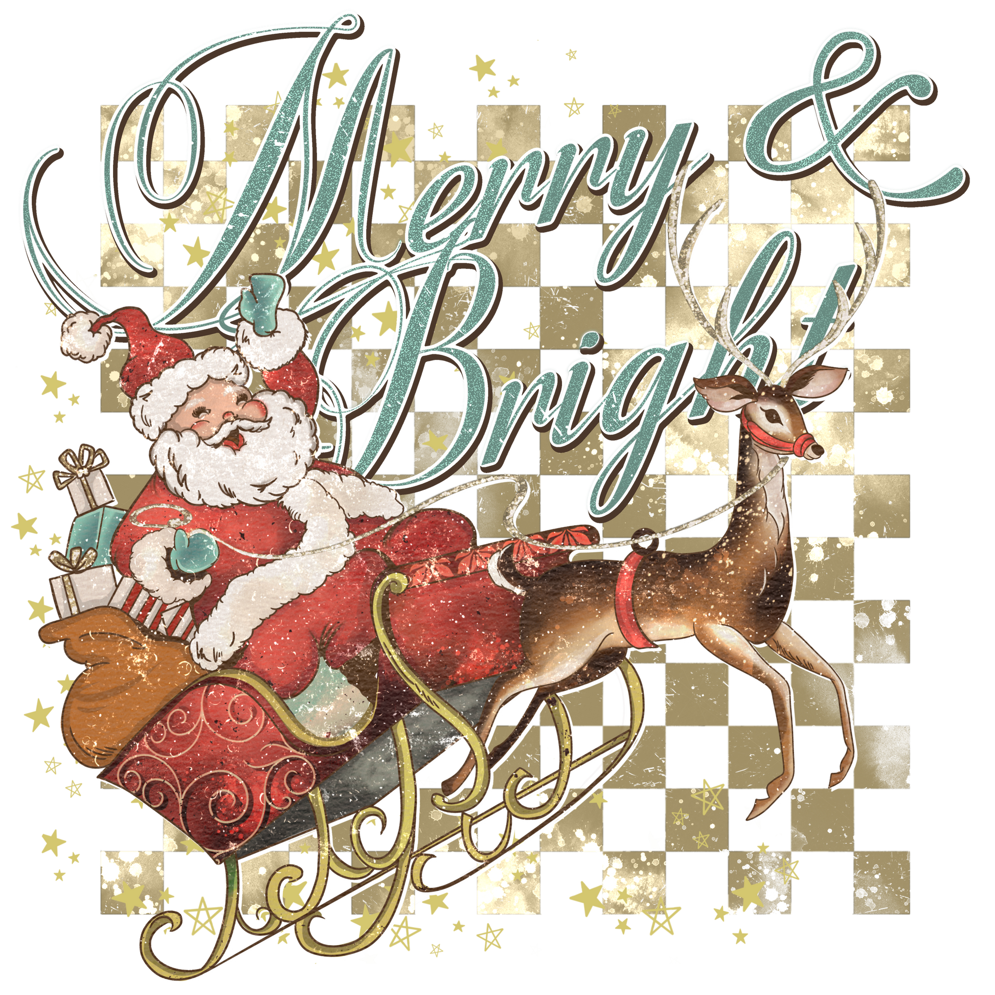 Merry And Bright #8263 Sublimation transfers - Heat Transfer