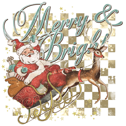 Merry And Bright #8263 Sublimation transfers - Heat Transfer