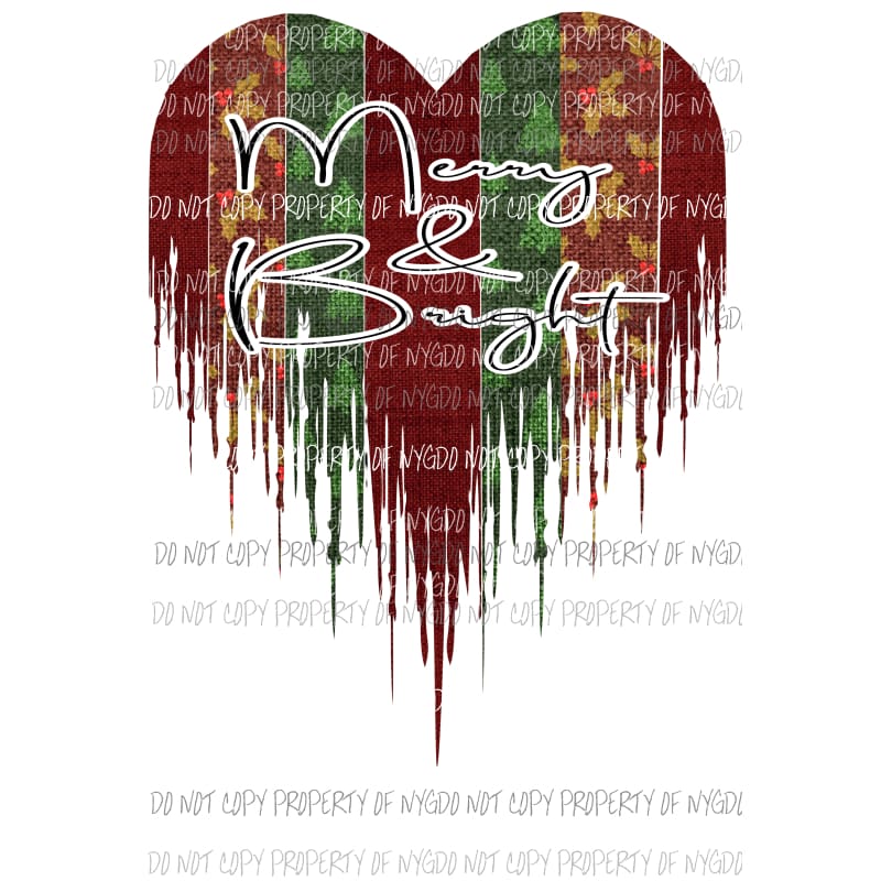 Merry and Bright Heart Paint pallet # 1 Sublimation transfers Heat Transfer