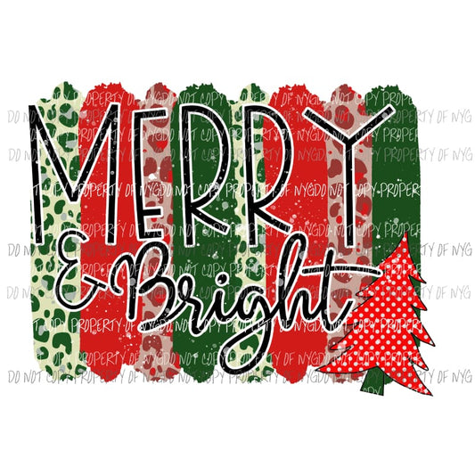 Merry and Bright polka dot tree brush strokes # 1 Sublimation transfers Heat Transfer