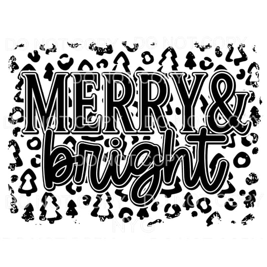 Merry & Bright Leopard Tree Background #484 Sublimation 