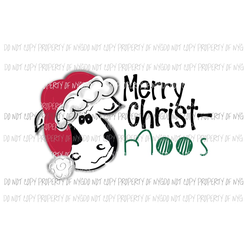 Merry Christ-Moos cow red hat Sublimation transfers Heat Transfer