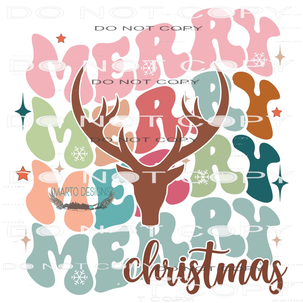 Merry Christmas #7813 Sublimation transfers - Heat Transfer