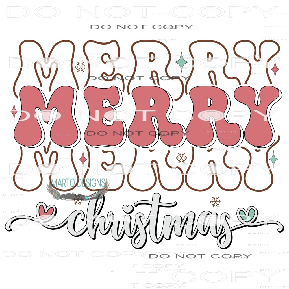 Merry Christmas #7821 Sublimation transfers - Heat Transfer