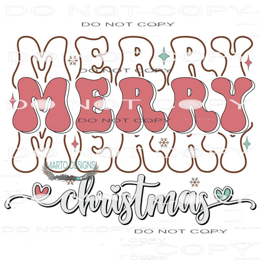 Merry Christmas #7821 Sublimation transfers - Heat Transfer