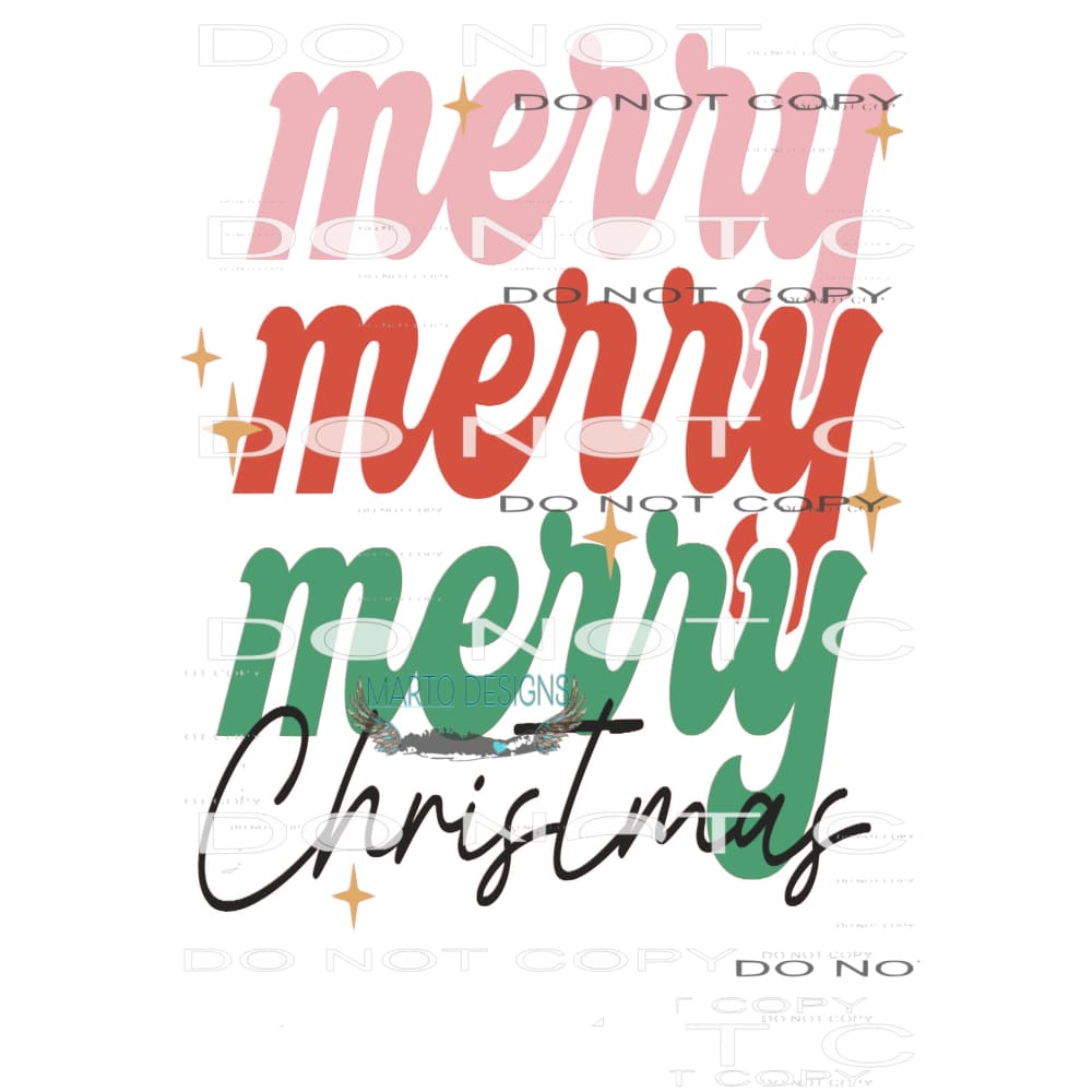 Merry Christmas #7895 Sublimation transfers - Heat Transfer