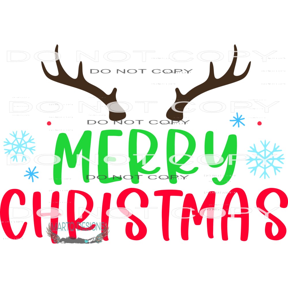 Merry Christmas #7956 Sublimation transfers - Heat Transfer