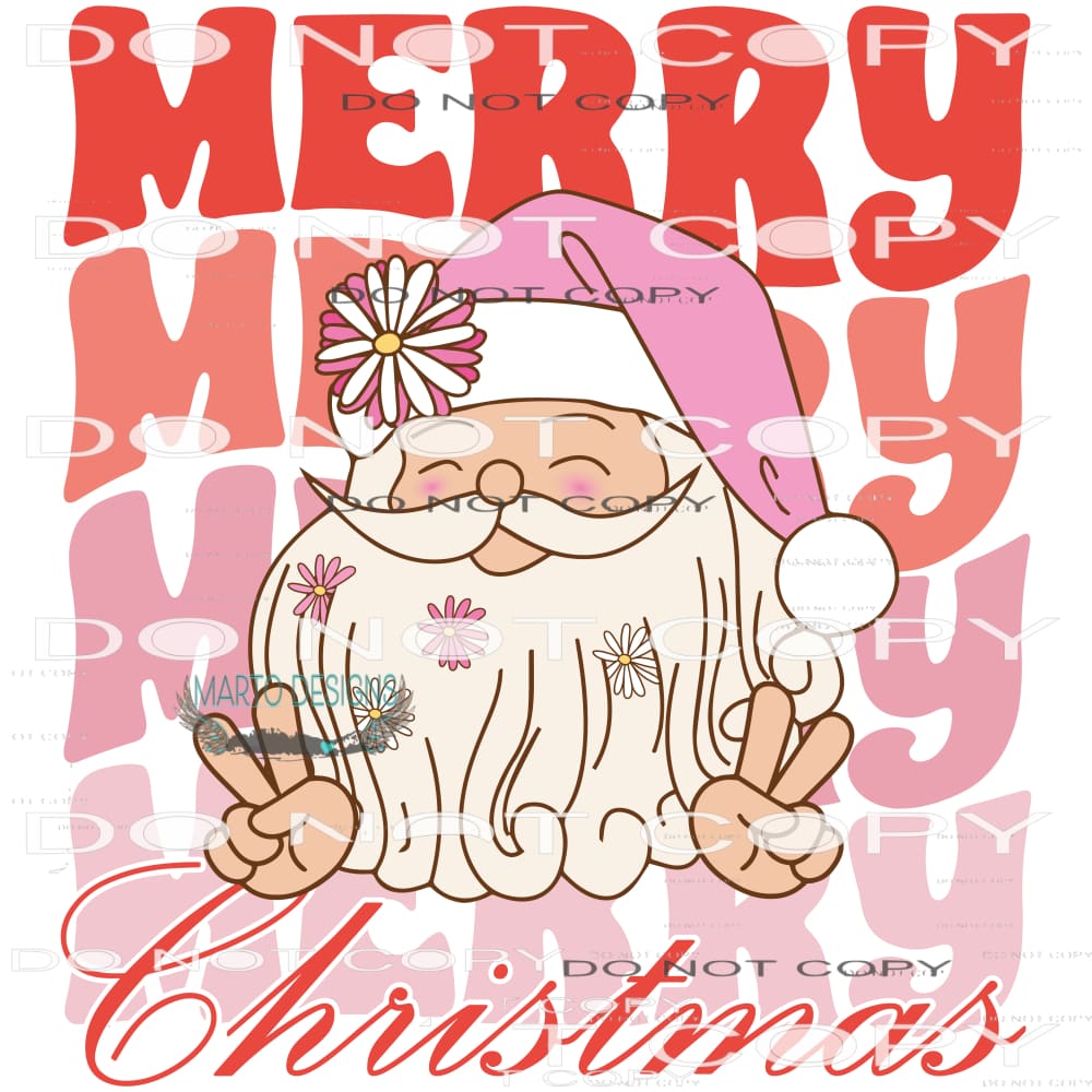 Merry Christmas #8864 Sublimation transfers - Heat Transfer