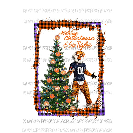 Merry Christmas and Go Clemson Tigers Sublimation transfers Heat Transfer
