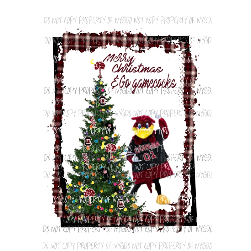 Merry Christmas and Go Gamecocks Carolina Sublimation transfers Heat Transfer