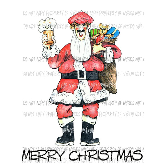 merry christmas beer Sublimation transfers Heat Transfer