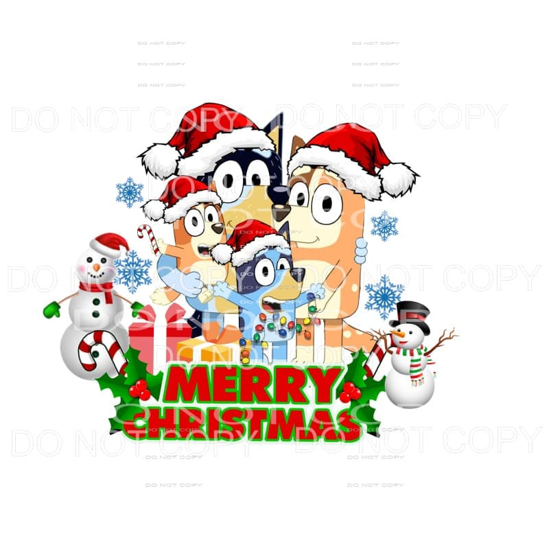 Merry Christmas Bluey # 7983 Sublimation transfers - Heat 