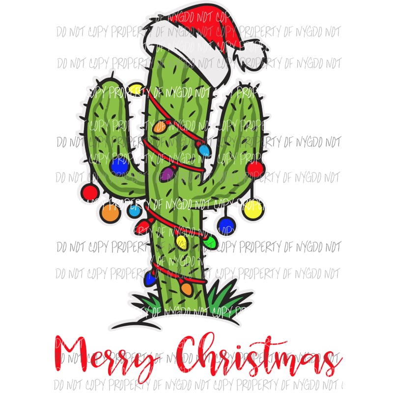merry christmas cactus Sublimation transfers Heat Transfer