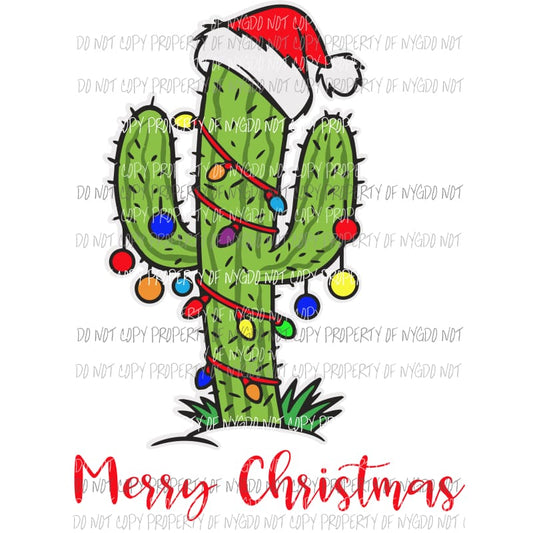 merry christmas cactus Sublimation transfers Heat Transfer