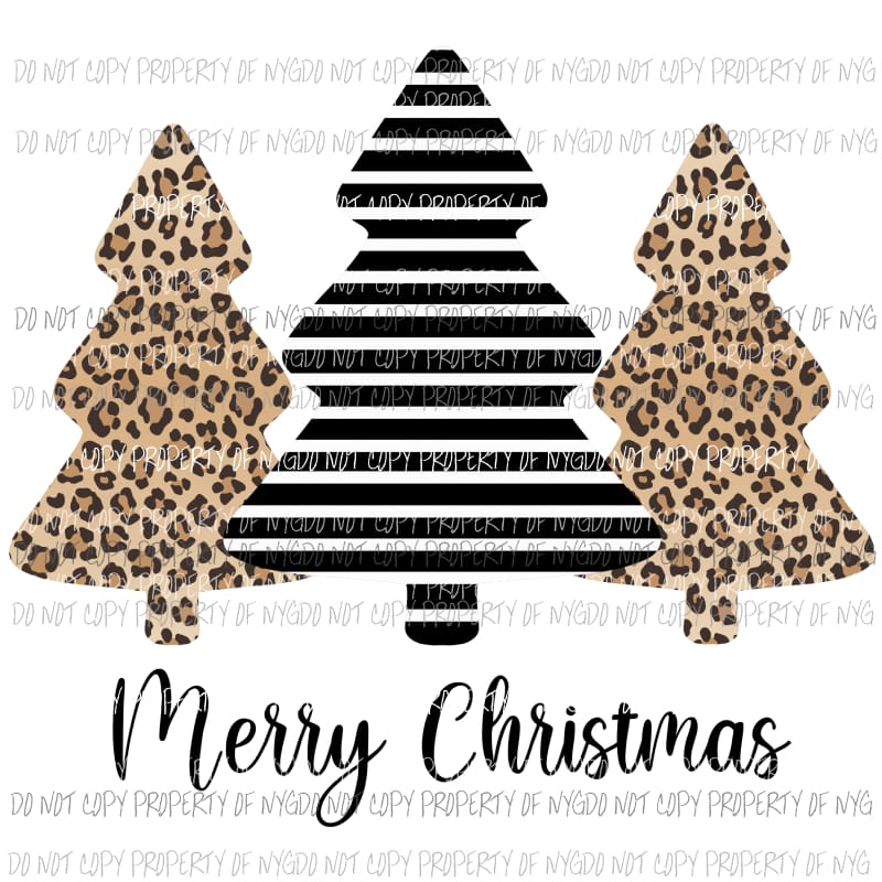 Merry Christmas Cheetah Leopard Plaid Sublimation transfers Heat Transfer