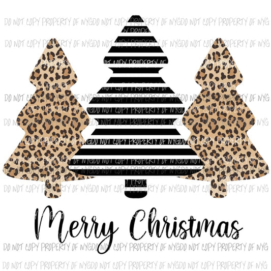 Merry Christmas Cheetah Leopard Plaid Sublimation transfers Heat Transfer