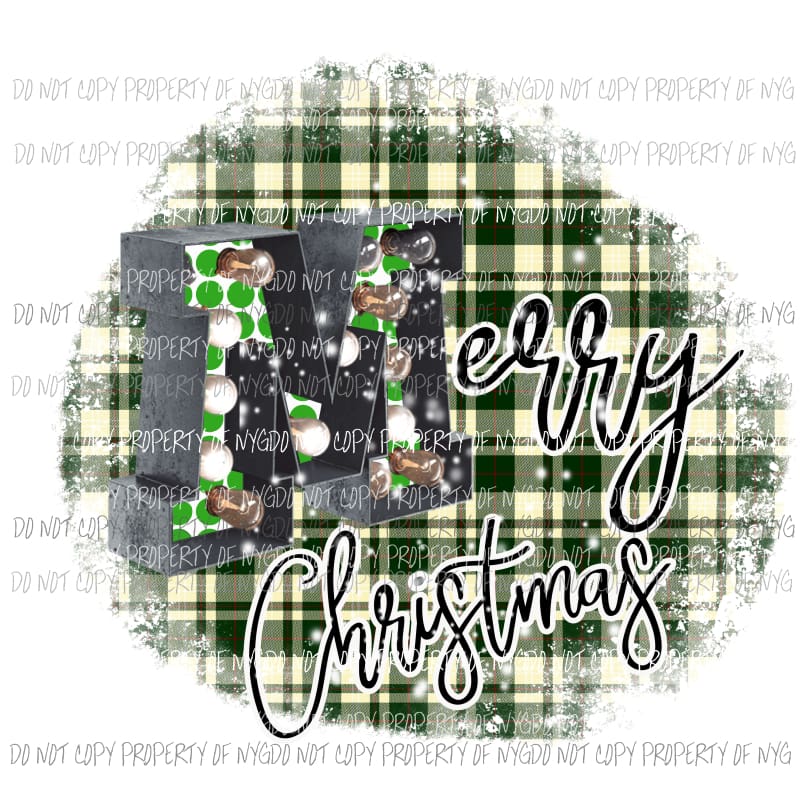 merry christmas green Sublimation transfers Heat Transfer