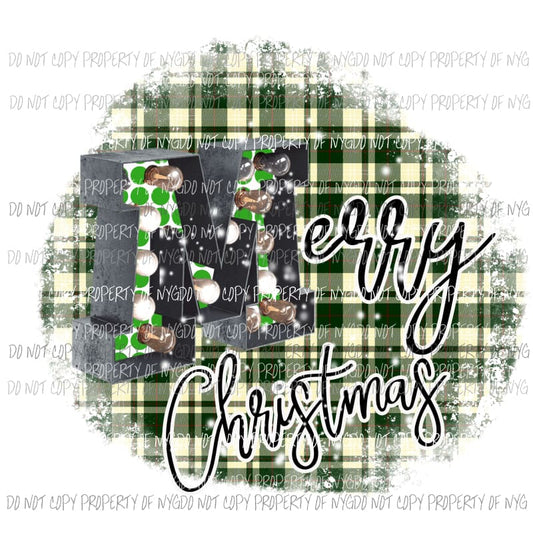 merry christmas green Sublimation transfers Heat Transfer
