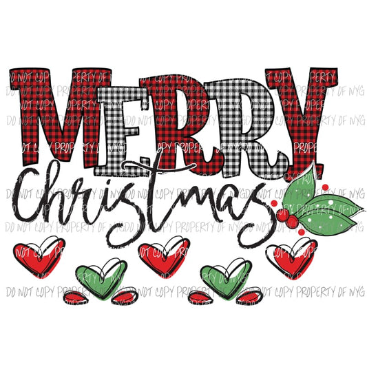 Merry Christmas mixed plaid # 1 Sublimation transfers Heat Transfer