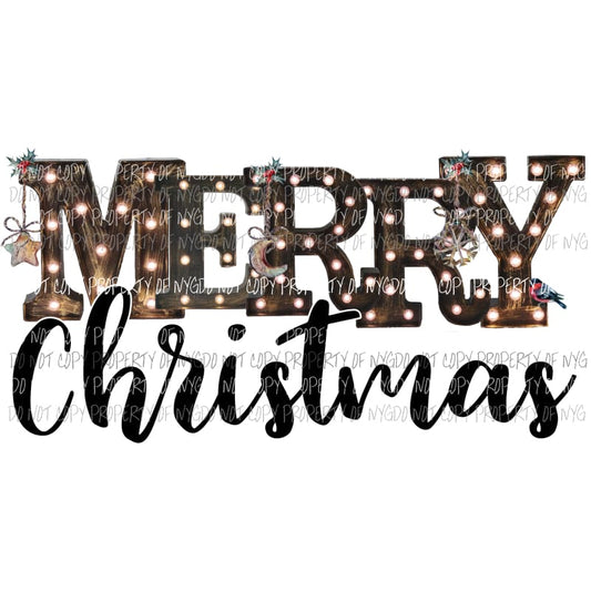 Merry Christmas rustic marquee # 21 Sublimation transfers Heat Transfer
