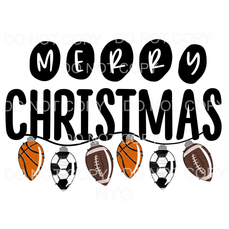 Merry Christmas Sports Lights #1797 Sublimation transfers - 