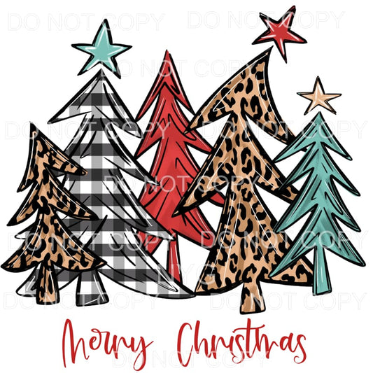 Merry Christmas Trees # 171 Sublimation transfers - Heat 