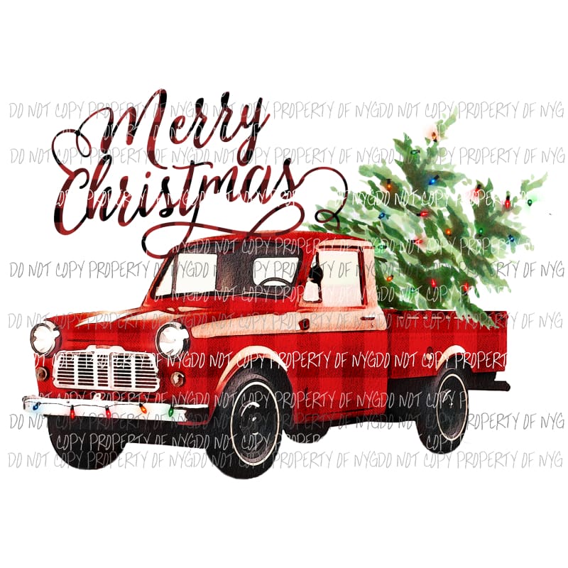 merry christmas truck red Sublimation transfers Heat Transfer