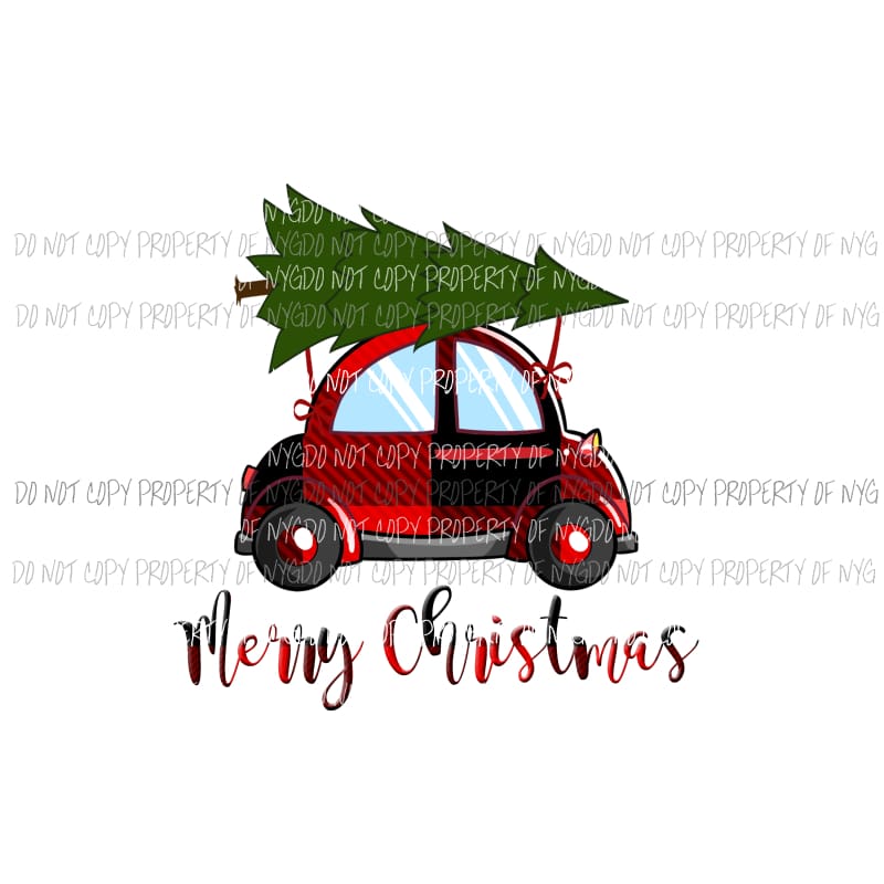 merry christmas vw bug Sublimation transfers Heat Transfer