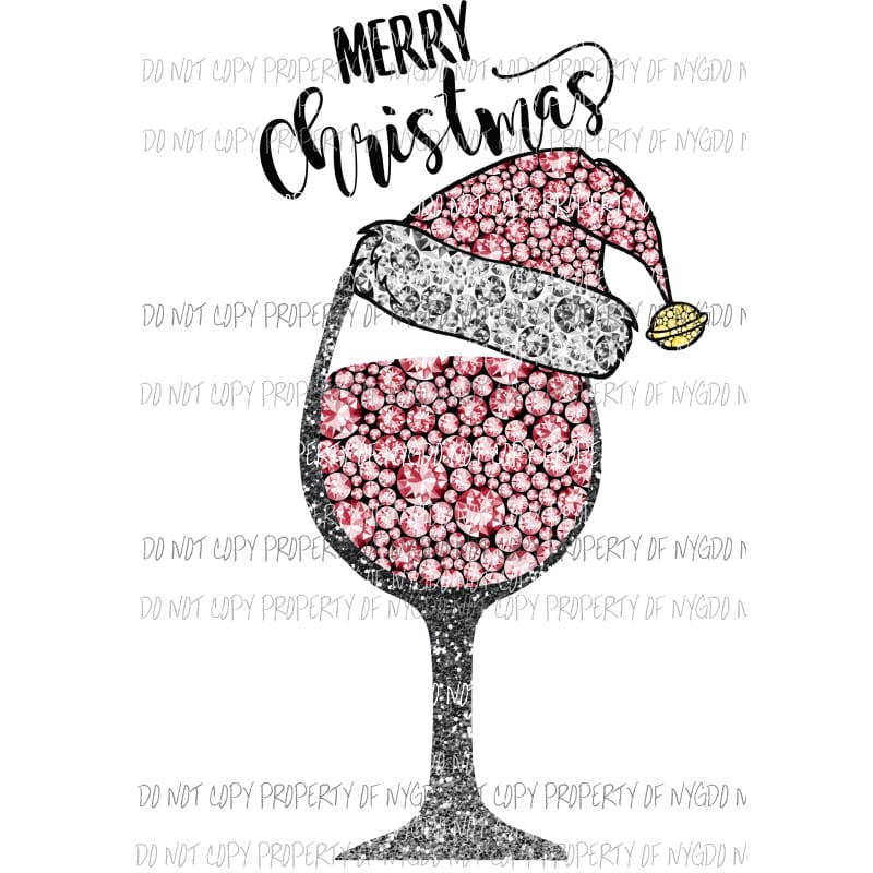 merry christmas wine Sublimation transfers Heat Transfer