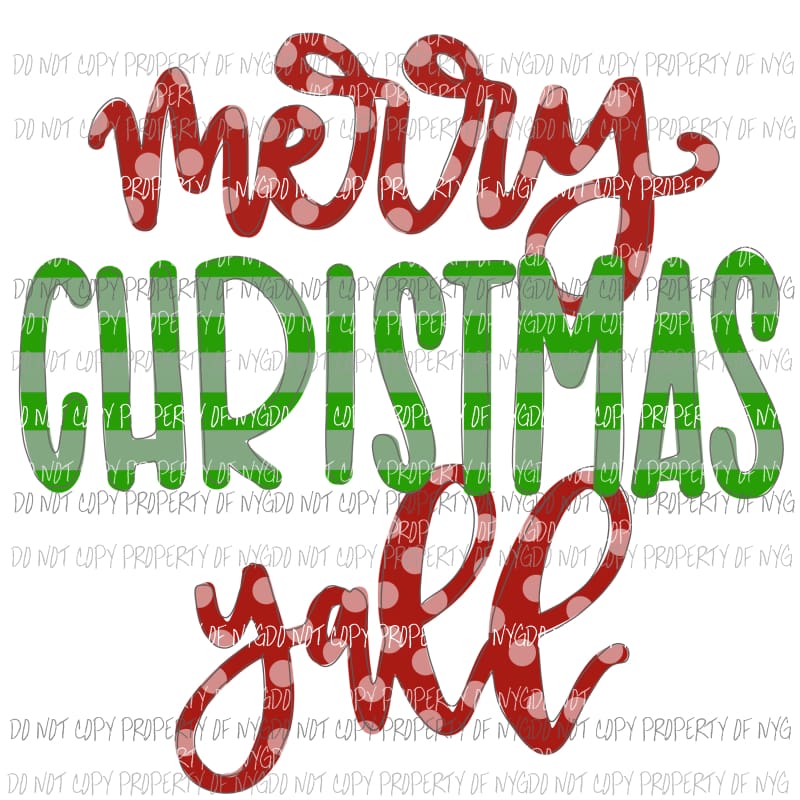 Merry Christmas Yall # 5 Sublimation transfers Heat Transfer
