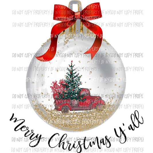merry christmas yall ornament Sublimation transfers Heat Transfer