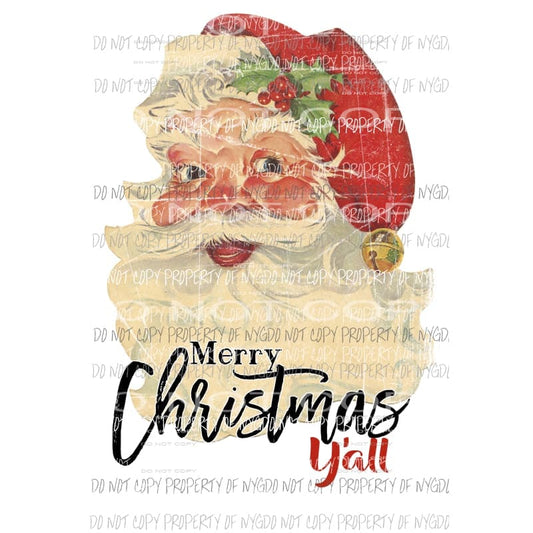 Merry Christmas Yall Santa # 15 Sublimation transfers Heat Transfer