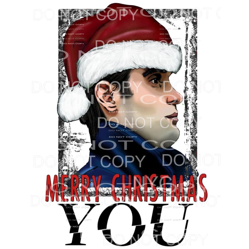 Merry Christmas YOU Joe Goldberg Santa Hat Skull Black 