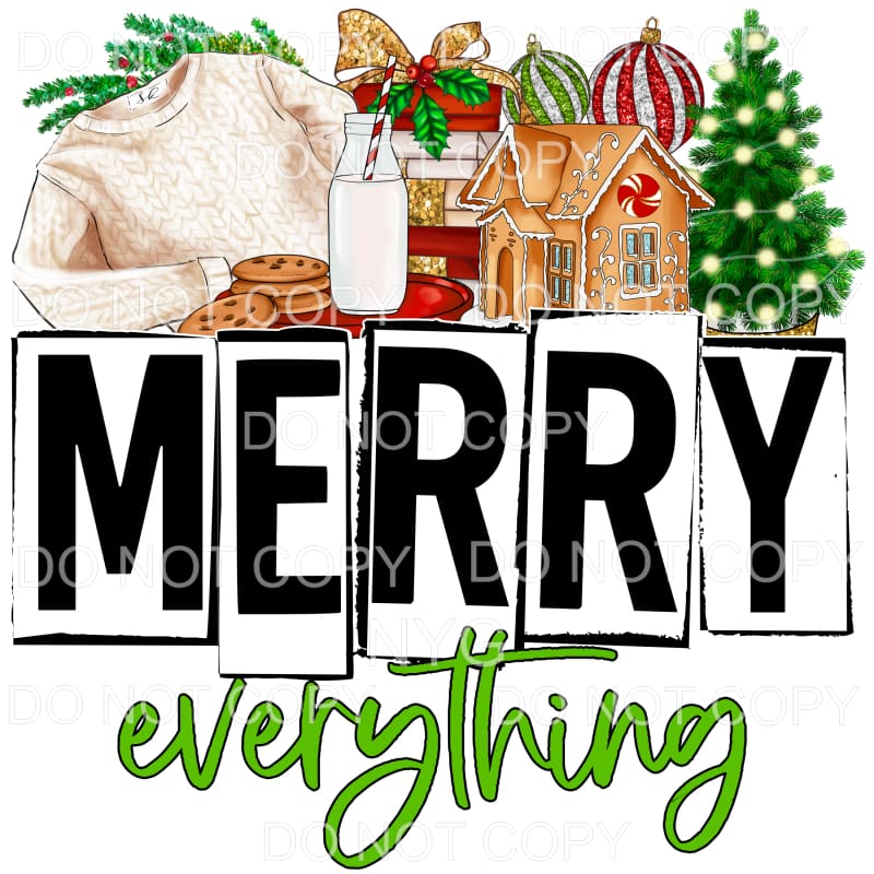Merry Everything Christmas Things #1206 Sublimation 