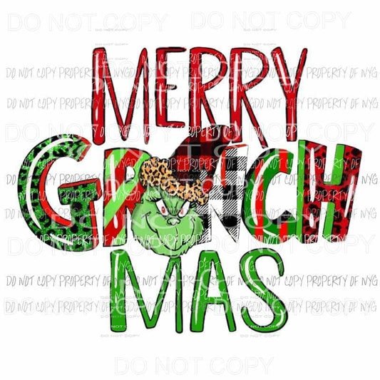 Merry Grinch Mas Christmas Sublimation transfers Heat Transfer