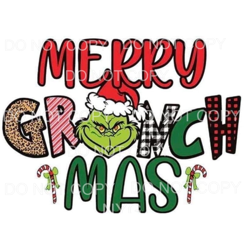 Merry Grinchmas The Grinch Leopard Stripes Plaid #1783 