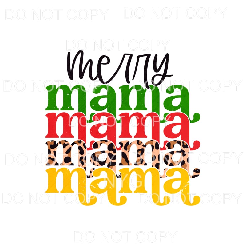 Merry Mama Stacked Leopard #1182 Sublimation transfers - 