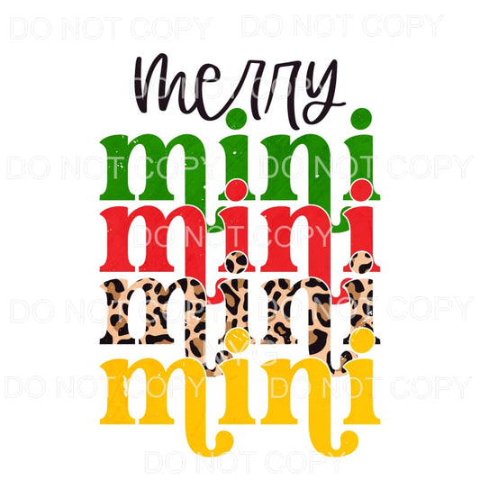 Merry Mini Stacked Leopard #1183 Sublimation transfers - 
