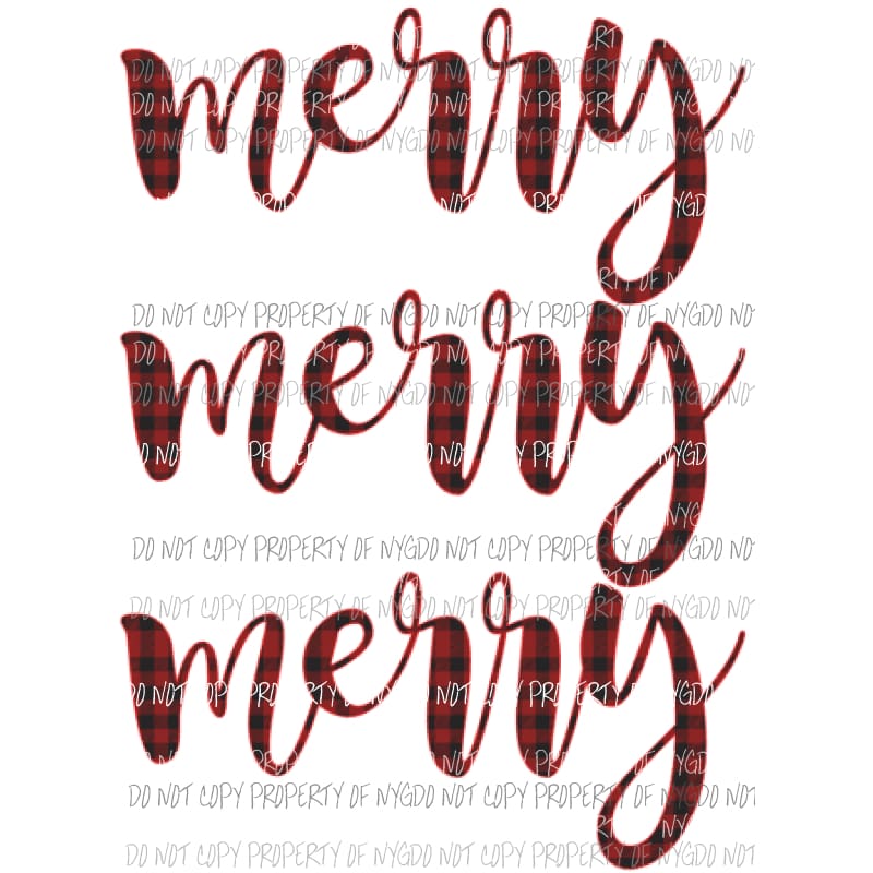 Merry Merry Merry Plaid 1 Sublimation transfers Heat Transfer