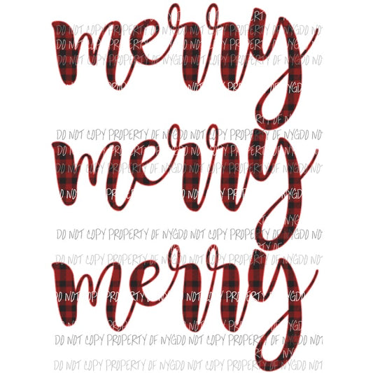 Merry Merry Merry Plaid 1 Sublimation transfers Heat Transfer