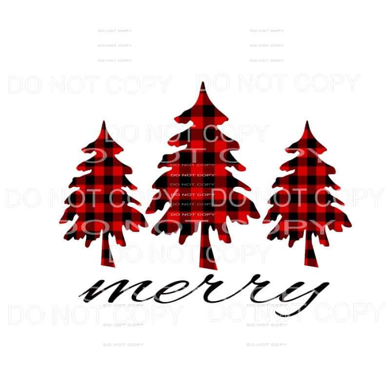 Merry Plaid Trees # 9778 Sublimation transfers - Heat 