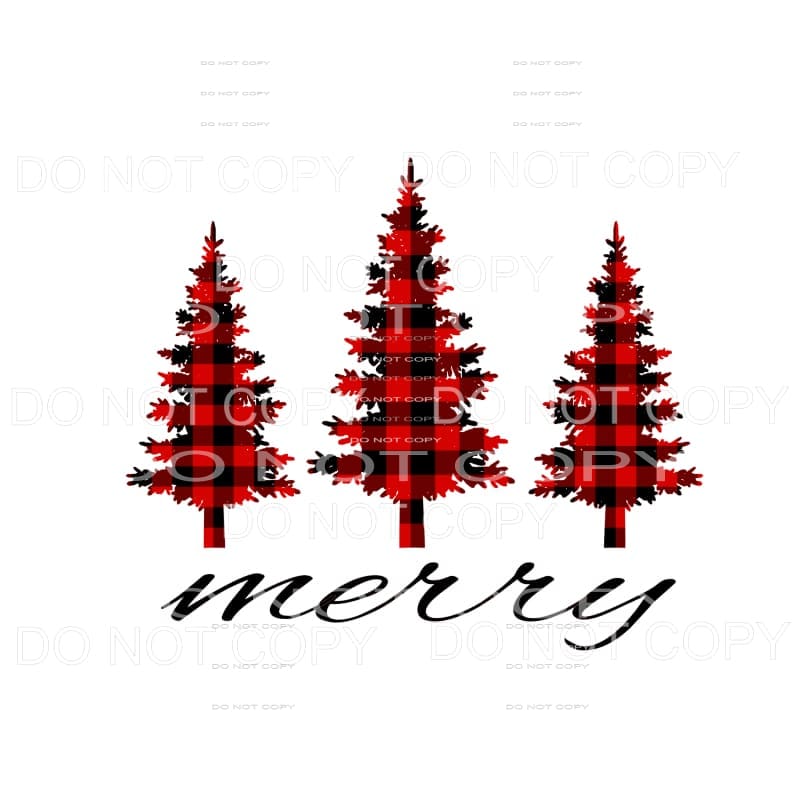 Merry Plaid Trees # 9779 Sublimation transfers - Heat 