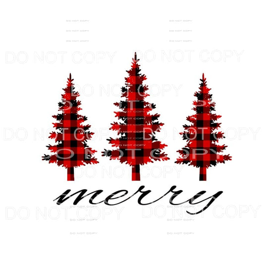 Merry Plaid Trees # 9779 Sublimation transfers - Heat 