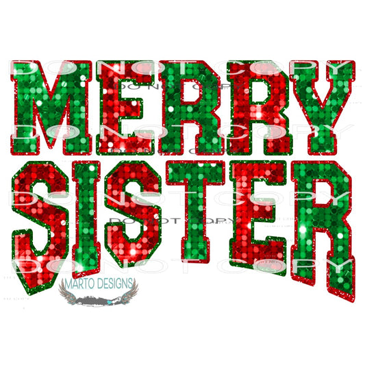 Merry Sister #8363 Sublimation transfers - Heat Transfer