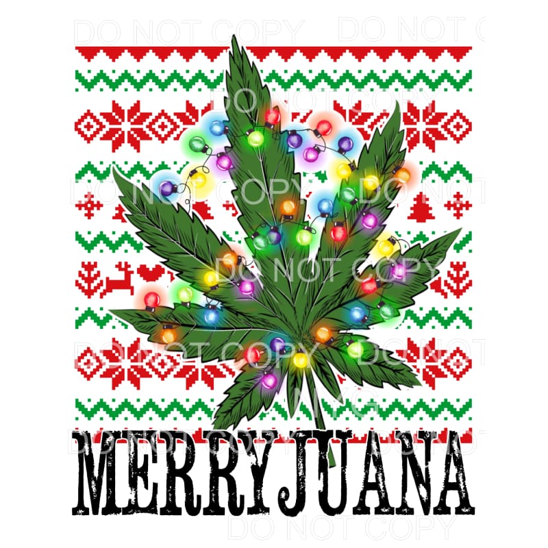 MerryJuana Christmas Print Lights Marijuana Cannabis #1540 